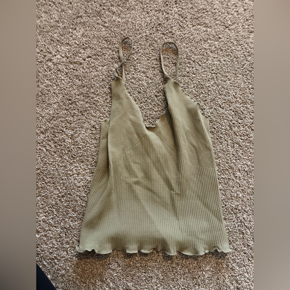 Free people green v neck size xs s